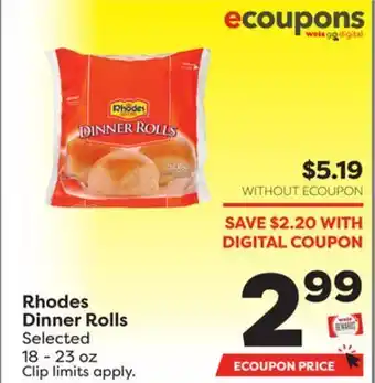 Weis Markets Rhodes dinner rolls offer