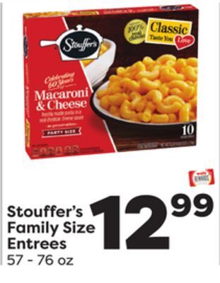 Weis Markets Stouffer's family size entrees offer