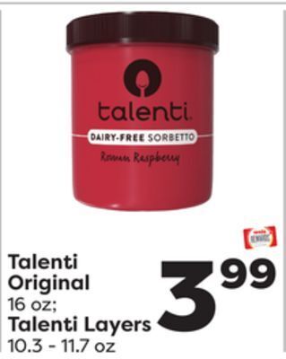 Weis Markets Talenti original 16 oz talenti layers 10.3-11.7 oz offer