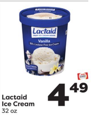 Weis Markets Lactaid ice cream offer