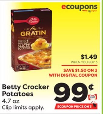 Weis Markets Betty crocker potatoes offer