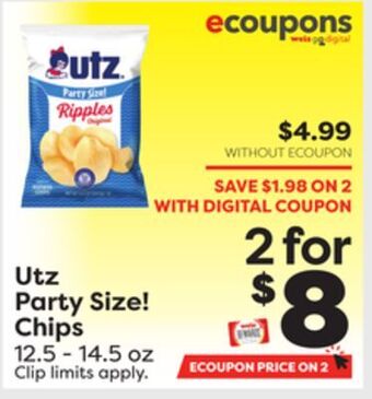 Weis Markets Utz party size! chips offer