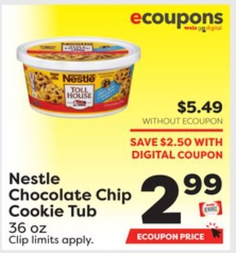 Weis Markets Nestle chocolate chip cookie tub offer