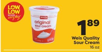 Weis Markets Weis quality sour cream offer