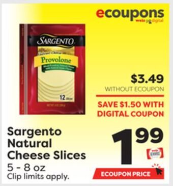 Weis Markets Sargento natural cheese slices offer