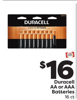Weis Markets Duracell aa or aaa batteries offer