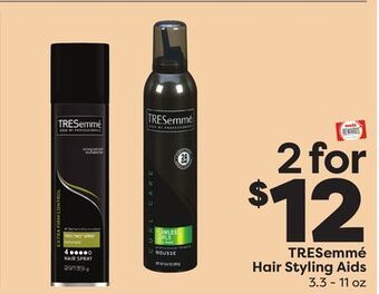 Weis Markets Tresemmé hair styling aids offer