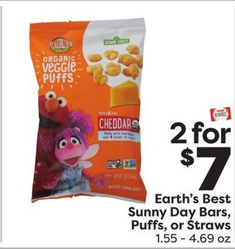 Weis Markets Earth's best sunny day bars, puffs, or straws offer