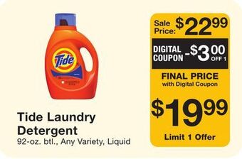 Fairway Store Market Tide laundry detergent offer