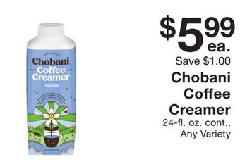 Fairway Store Market Chobani coffee creamer offer