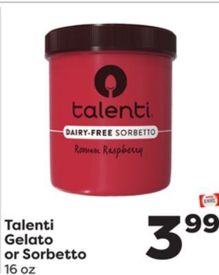Weis Markets Talenti gelato or sorbetto offer