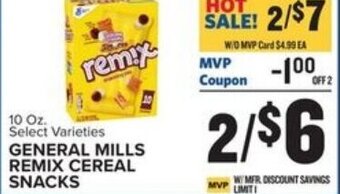Food Lion General Mills Remix Cereal Snacks 10 oz offer