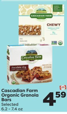 Weis Markets Cascadian farm organic granola bars offer