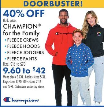 Boscov's Champion® for the family offer