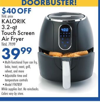 Boscov's Kalorik 3.2-qt touch screen air fryer offer