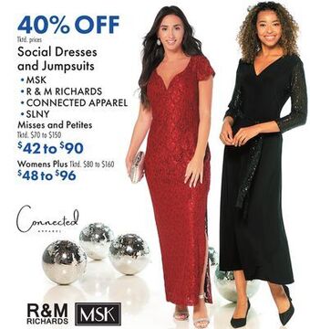 Boscov's Social dresses and jumpsuits offer