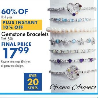 Boscov's Gemstone bracelets offer