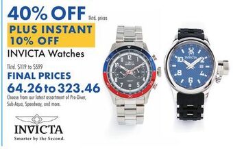 Boscov's Invicta watches offer