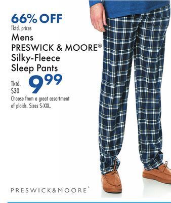 Boscov's Mens preswick & moore® silky-fleece sleep pants offer