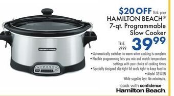 Boscov's Hamilton beach® 7-qt. programmable slow cooker offer
