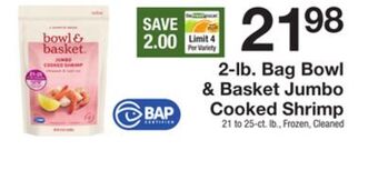 The Fresh Grocer 2-lb. bag jumbo cooked shrimp offer