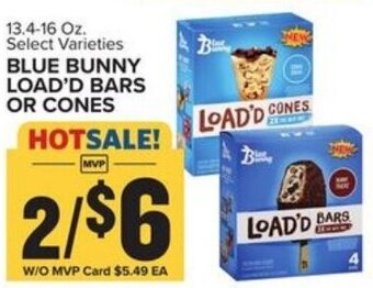 Food Lion Blue Bunny Load'd Bars or Cones offer