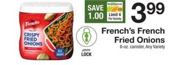 The Fresh Grocer French fried onions offer