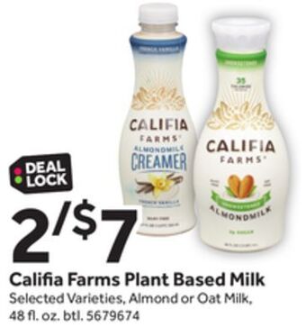 Stop&Shop Califia farms plant based milk offer