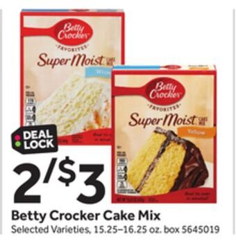 Stop&Shop Betty crocker cake mix offer