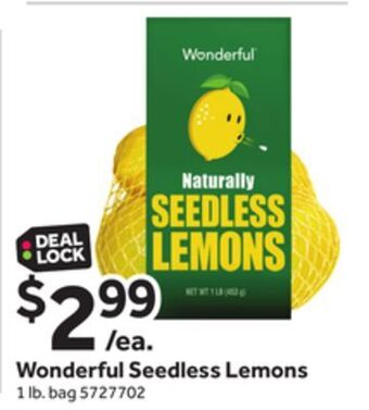 Stop&Shop Wonderful seedless lemons offer