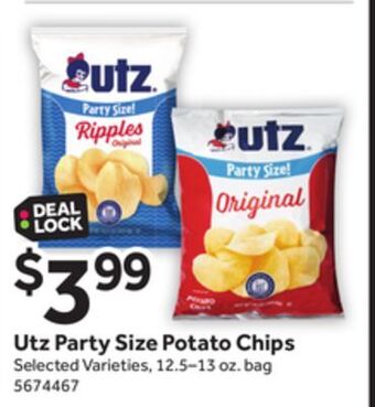 Stop&Shop Utz party size potato chips offer