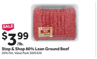 Stop&Shop Stop & shop 80% lean ground beef offer