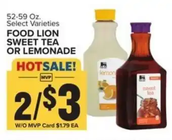 Food Lion Food Lion Sweet Tea or Lemonade 52-59 oz offer