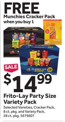 Stop&Shop Frito-lay party size variety pack offer