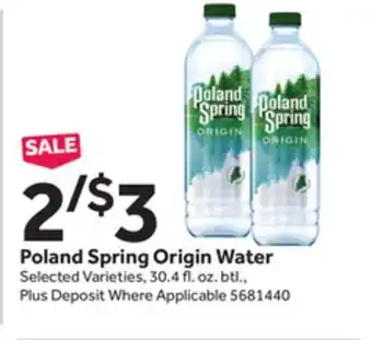 Stop&Shop Poland spring origin water offer