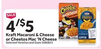 Stop&Shop Kraft macaroni & cheese or cheetos mac'n cheese offer