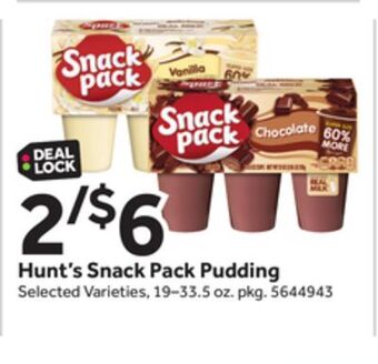 Stop&Shop Hunt's snack pack pudding offer
