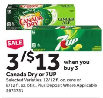 Stop&Shop Canada dry or 7up offer