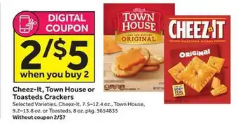 Stop&Shop Cheez-it, town house or toasteds crackers offer