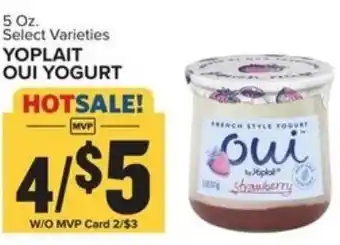 Food Lion Yoplait Oui Yogurt 5 oz offer