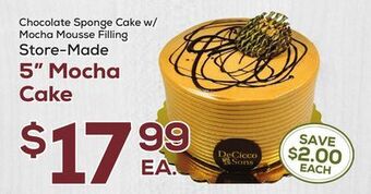 DeCicco & Sons 5" mocha cake offer
