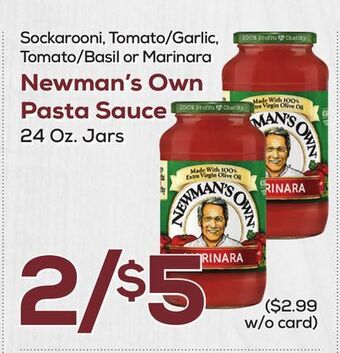 DeCicco & Sons Newman's own pasta sauce offer