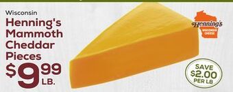 DeCicco & Sons Henning's mammoth cheddar pieces offer