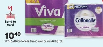 CVS Cottonelle 9 mega roll or viva 6 big roll offer