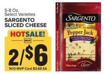 Food Lion Sargento Sliced Cheese 5-8 Oz offer