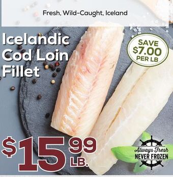 DeCicco & Sons Icelandic cod loin fillet offer