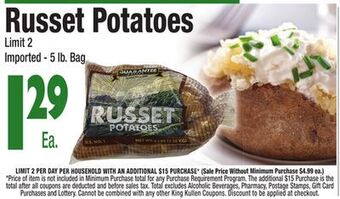 King Kullen Russet potatoes offer