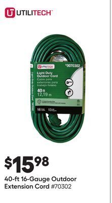 Lowe's 40-ft 16-gauge outdoor extension cord offer