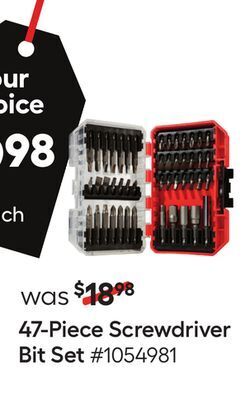 Lowe's 47-piece screwdriver bit set offer
