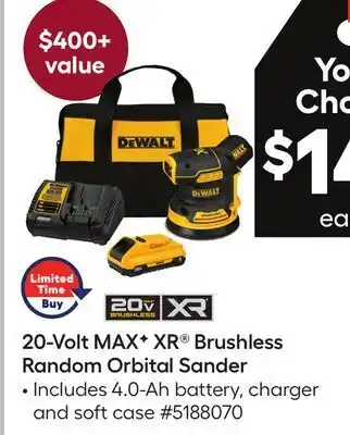Lowe's 20-volt maxf xr® brushless random orbital sander offer